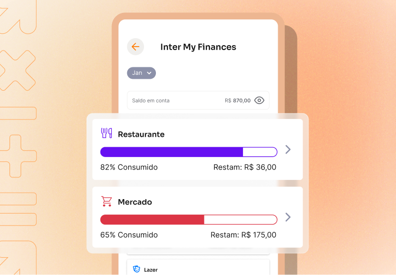 Inter My Finances — personal finance feature screens